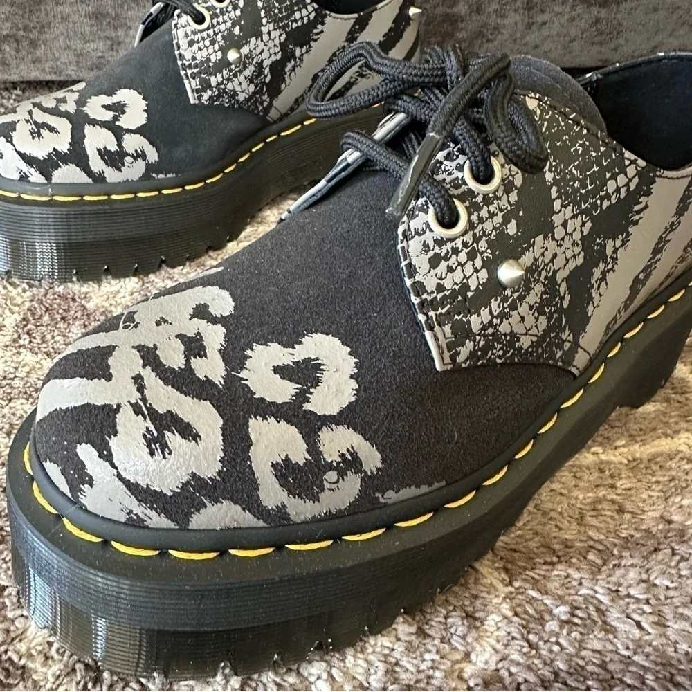 NWOT Dr Martens 1461 Quad Chunky Animal Mixed Print Shoes Women’s 6